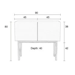 Zuiver Hoogglans Dressoir Eiken 90 Cm -BEPUREHOME Winkel zuiver high on wood dressoir hoogglans wit eiken 90 cm 08