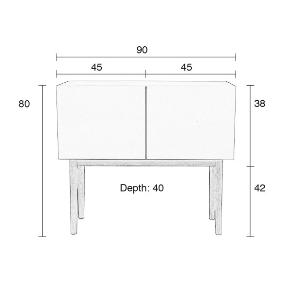 Zuiver Hoogglans Dressoir Eiken 90 Cm - Afbeelding 8