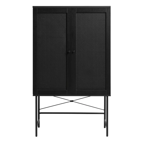 Zwarte Wandkast Met Rotan 5 Zwarte Wandkast Met Rotan - Afbeelding 3