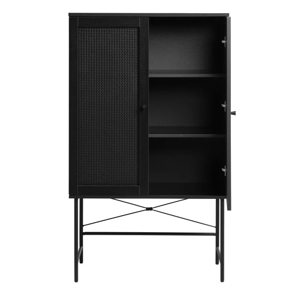 Zwarte Wandkast Met Rotan 7 Zwarte Wandkast Met Rotan - Afbeelding 5
