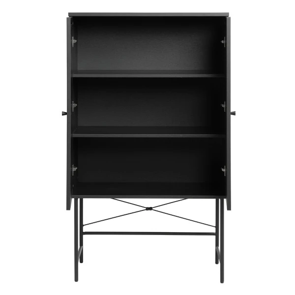 Zwarte Wandkast Met Rotan 6 Zwarte Wandkast Met Rotan - Afbeelding 4