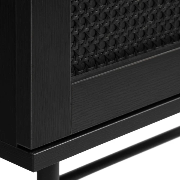 Zwarte Wandkast Met Rotan 8 Zwarte Wandkast Met Rotan - Afbeelding 6