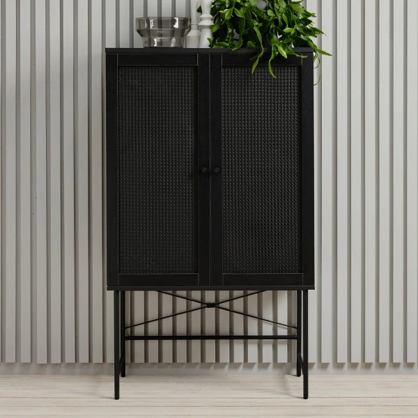 Zwarte Wandkast Met Rotan 3 Zwarte Wandkast Met Rotan